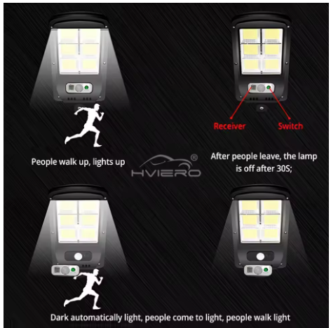 Solarna ulična svetilka LED reflektor s 6 ploščami, 400W